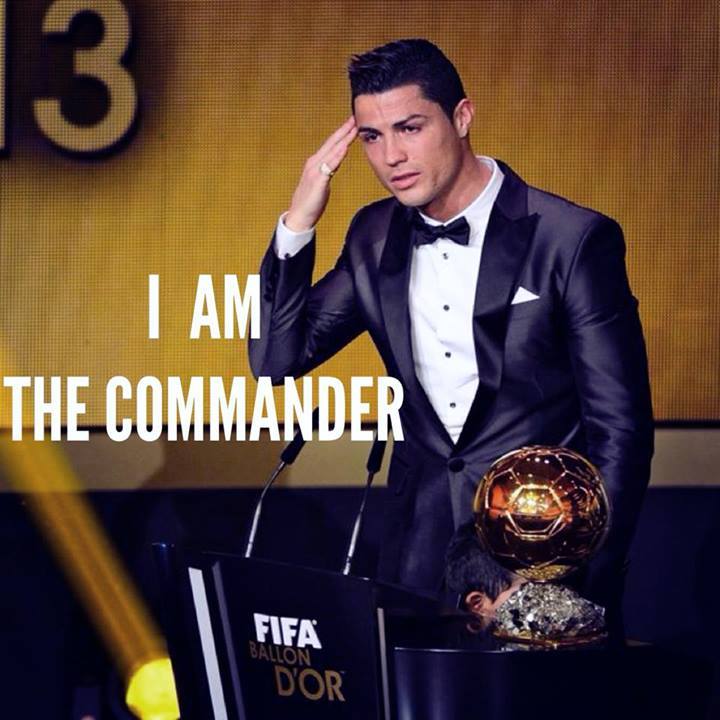 Commander salute - Cristiano Ronaldo Ballon d'Or joke